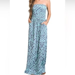 Vanilla Bay Women's Strapless Full Length Maxi Dress with Pockets XL
